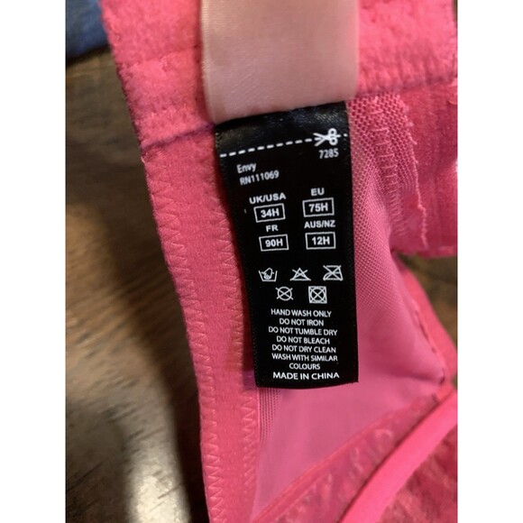 NWT 34H Panache Envy 7285 Pink Balconette Underwire Bra - Picture 5 of 5